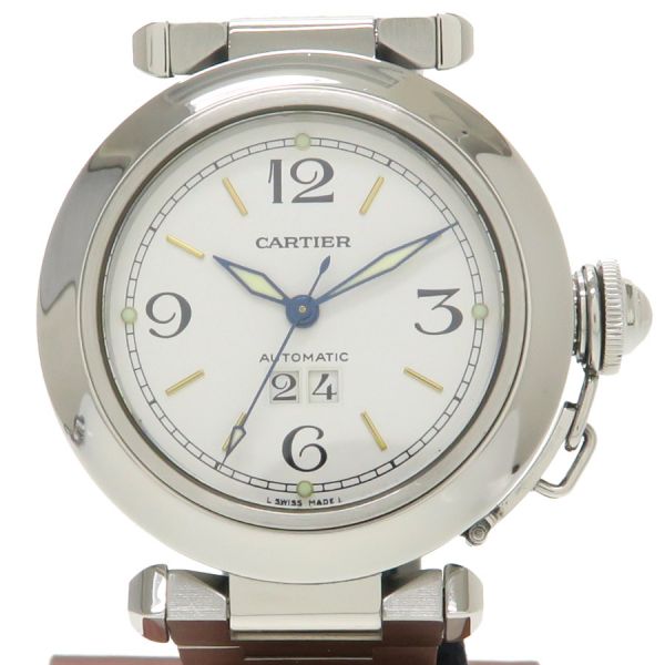 カルティエ パシャCビッグデイト 35mm W31044M7 ボーイズ 腕時計【Aランク】【中古】