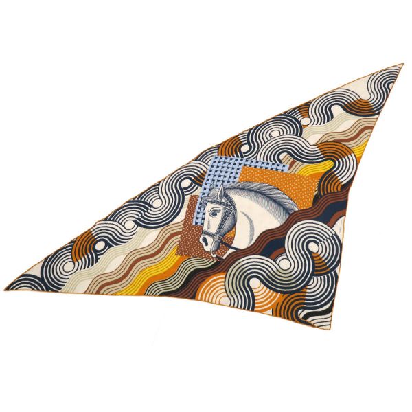 エルメス トライアングルジェアン･カシミール地絹  【B序列付ける】【中古】
