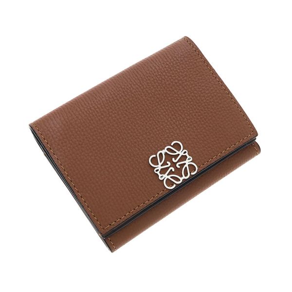 ロエベ アナ瓦 トライフォールド ウォレット  C821【A序列付ける】【中古】
