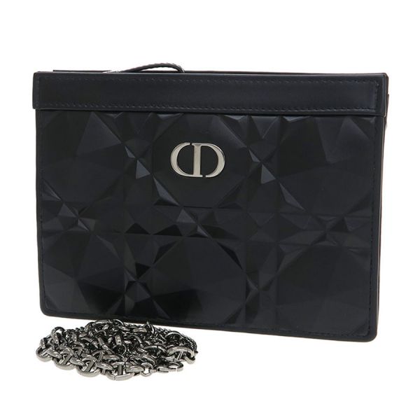 クリスチャン・ディオール Dior Caro チェーン店合切袋/金剛石 カナージュ  【A位置づける】【中古】