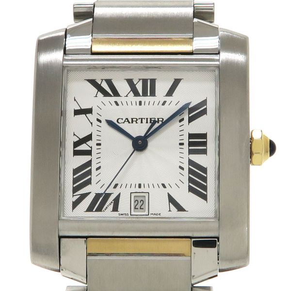 カルティエ タンクフランセーズLM H32mm×W27mm W51005Q4 メンズ 腕時計【Aランク】【中古】