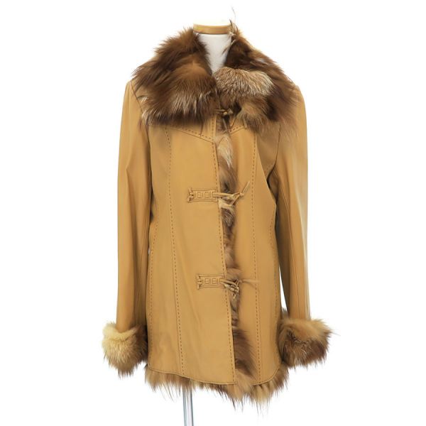 ファー付レザーコート 【Bランク】【中古】