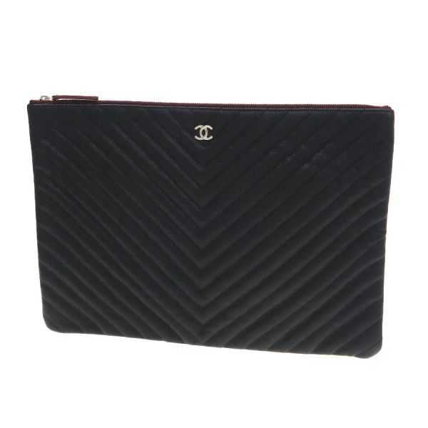 シャネル Vステッチ･クラッチバッグ 【Aランク】【中古】