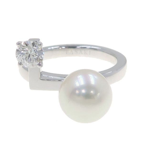 タサキ バランスノートパールリング/アコヤ/D0.40ct#10.5近辺 【無料ギフトラッピング】【Aランク】【中古】｜質屋さのや　店