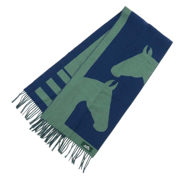 未使用【エルメス】ラブストーリー　馬柄　カシミア　100%　マフラー GUCCI - 【HERMWS】エルメス マフラー ラブストーリー 馬柄