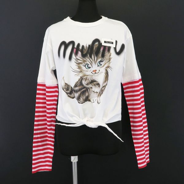 ミュウミュウ ロングTシャツ 【Bランク】【中古】