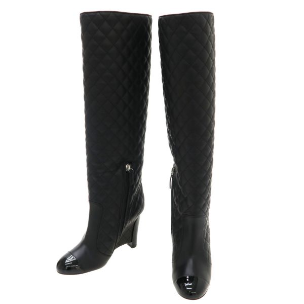 楽天市場】【アパレル】CHANEL シャネル ロングブーツ キルティング