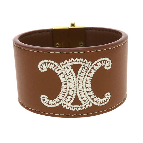 【美品】 セリーヌ トリオンフサスペンダー UCA1243 ブレスレット GP CELINE（セリーヌ）トリオンフサスペンダーブレスレット<No.878