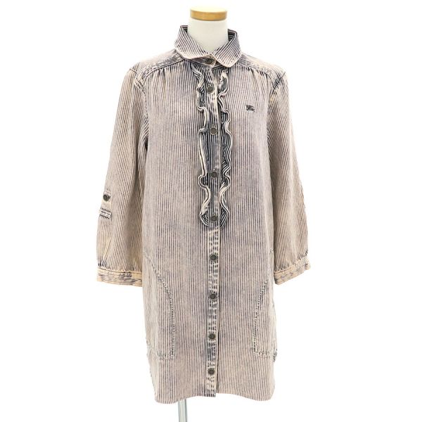 BURBURRY BLUELABEL デニムワンピースWライダースロゴパフ BURBURRY