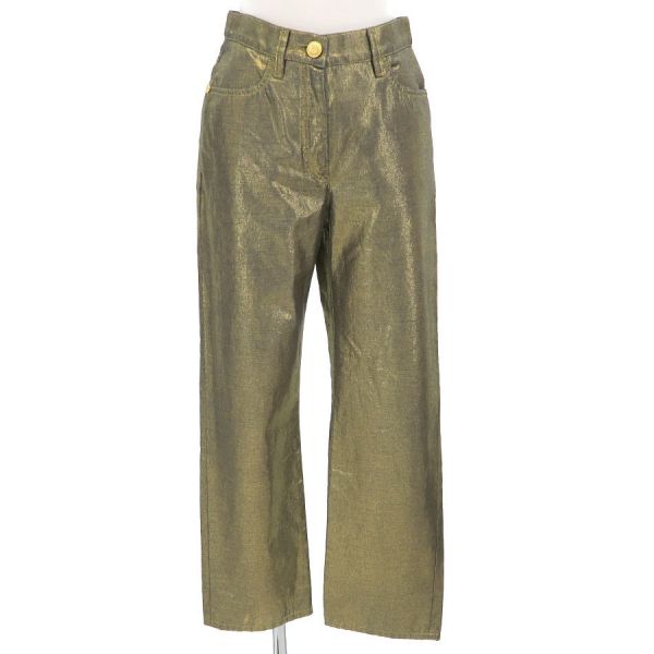 楽天市場】【シャネル】Chanel ココマークボタン レザー調 パンツ