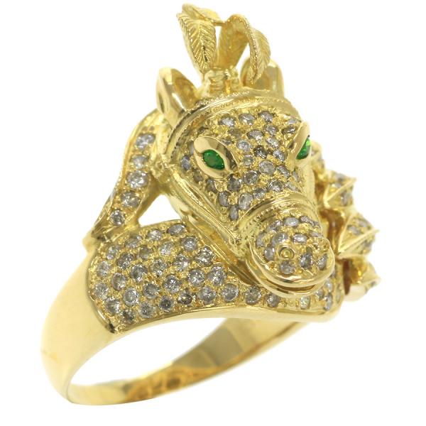 K18ダイヤガーネットリング 雄馬 14 5 無料ギフトラッピング A序列 中古 Vintageworksbikes Com