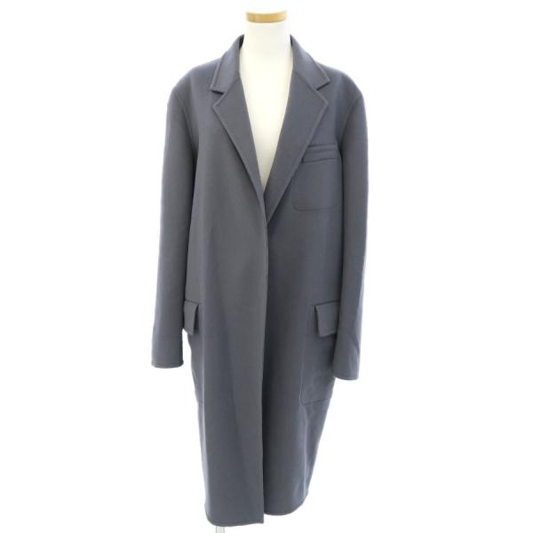 楽天市場】CELINE セリーヌ チェスターコート ウール レザー ネイビー