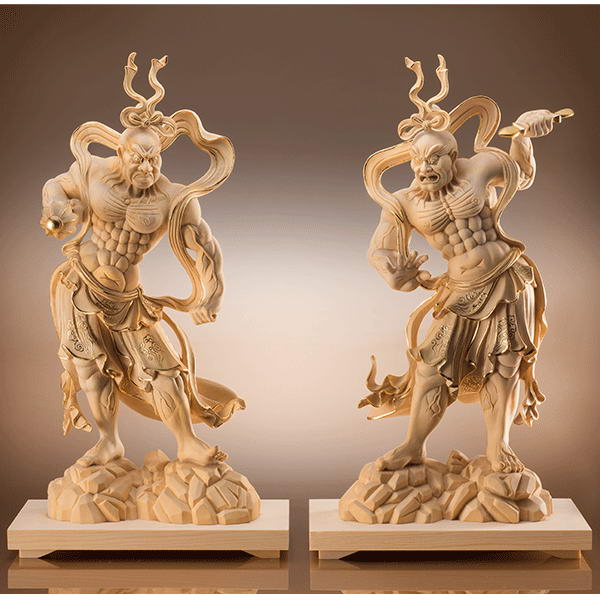 楽天市場】仏像 仁王像 一対 東大寺型 4.0寸 桧木 金剛力士像 金剛手