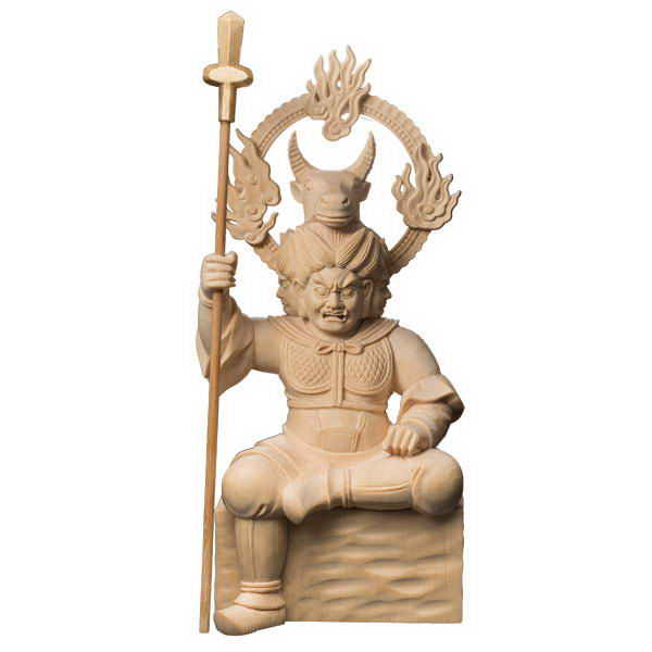 檜一杢彫り 牛頭天王(ごずてんのう)|仏像・掛軸の三宝堂