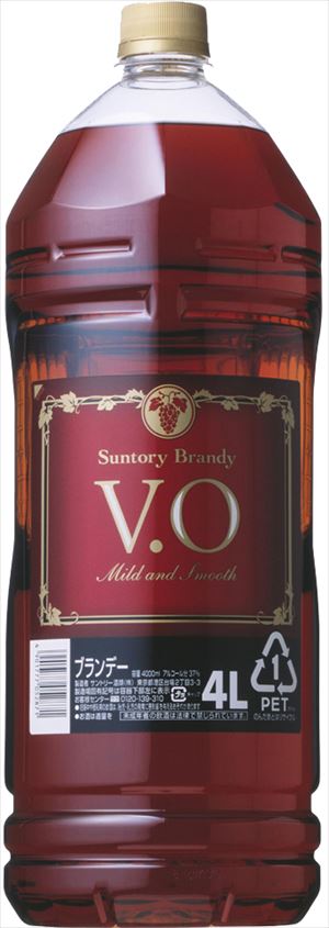◆送料無料！◆ サントリー　ブランデー　ＶＯ 4L　ペット 4本入り　1ケース【お取り寄せ商品】