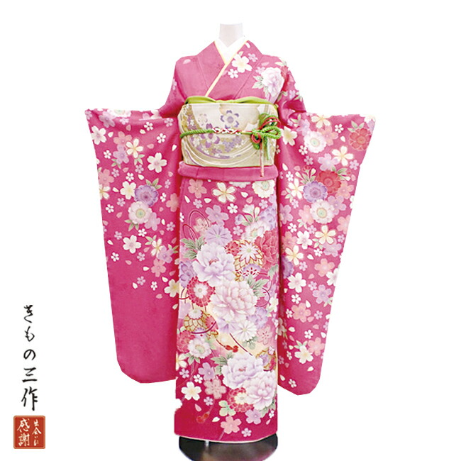 楽天市場】振袖 ふりそで 振袖レンタル 着物 フルセット ピンク 送料