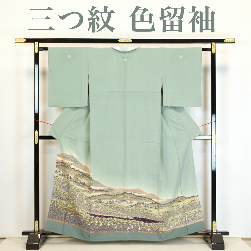 【リサイクル】 色留袖 【手描き】 三つ紋 風景模様 遠山 里山 丈162 裄65 正絹 _ フォーマル 礼装 セミフォーマル 結婚式 お呼ばれ 高級 逸品 入学式 卒業式 お正月 お茶会 春 秋 冬 着物 付け下げ 附下 仕立て上がり ts0424s 販売 【美品】【中古】【送料無料】 12,375円