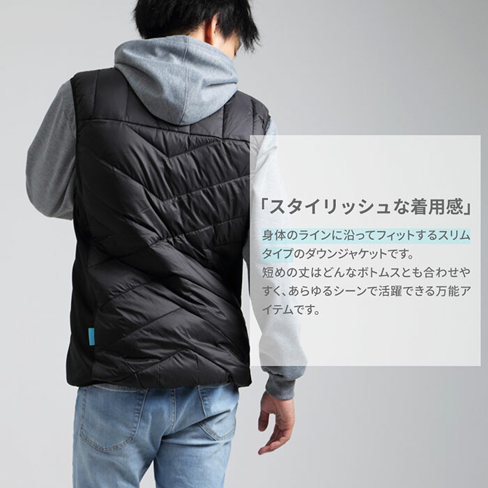 レイトンハウス ダウンベスト パーカー メンズ 男性 紳士 LEYTON HOUSE 防寒 黒 レイトンブルー 軽い カジュアル|S-STYLE