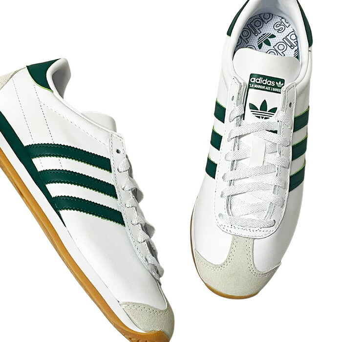 アディダススニーカーメンズレディースカントリーOGシューズadidasCOUNTRYOG運動靴ランニングスポーツ通学あでぃだすオリジナルス紳士ホワイトグリーンFZ0013