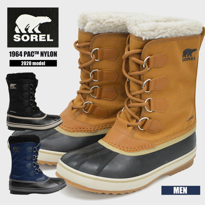 楽天市場 ソレル ブーツ メンズ 防水加工 Sorel 1964 Pac Nylon Nm3487 パックナイロン 防寒 防滑 スノーブーツ 軽量 カジュアル 雪 靴 紳士 ウィンターブーツ ｓ ｓｔｙｌｅ