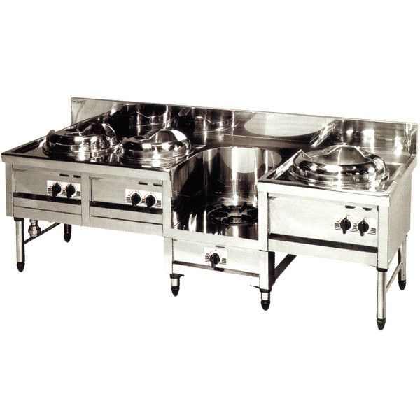 【新品・送料無料・代引不可】マルゼン デラックスタイプ 中華レンジ 内管式 4口レンジ MR-564B W2250*D750*H720(mm)｜三省堂実業