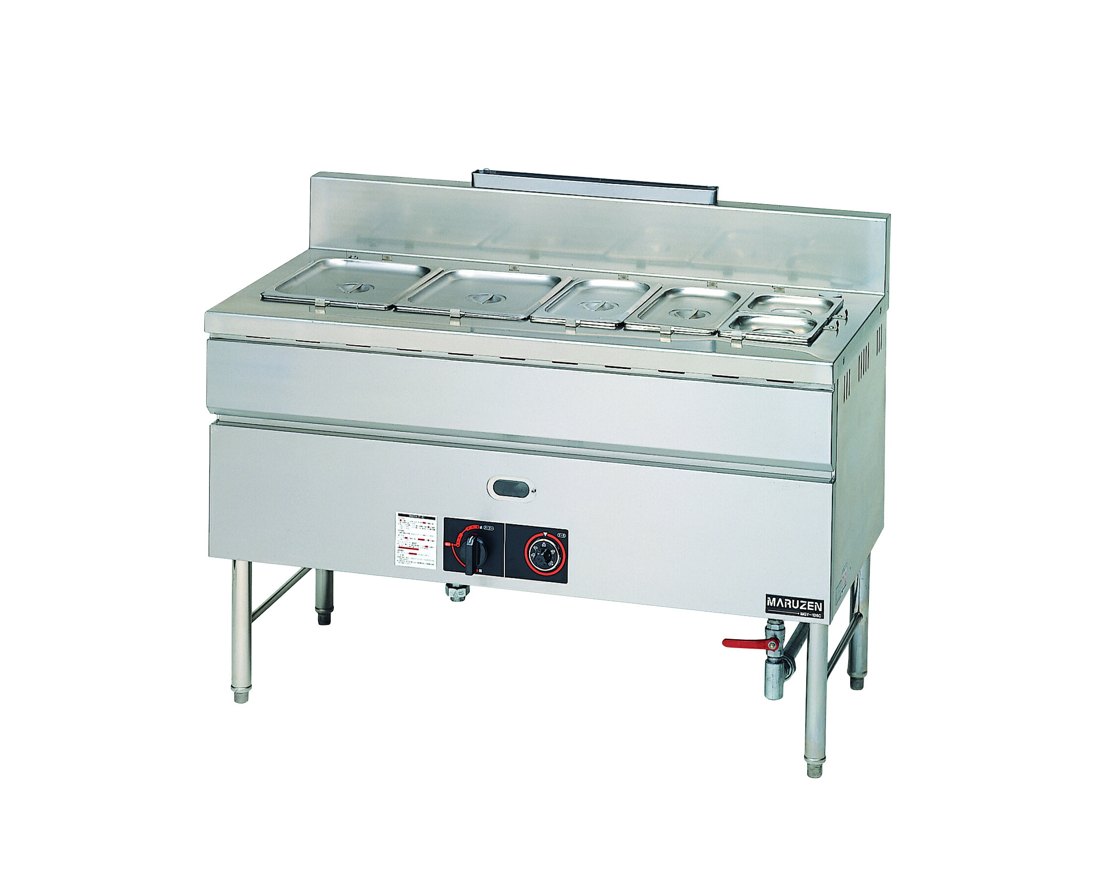 【代引不可】マルゼン ガスウォーマーテーブル サーモスタット付 MGY-126C 幅1200×奥ふかさ600×高さ800(粍)
