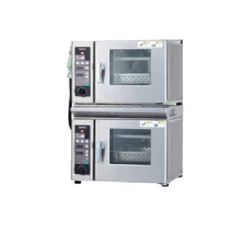 タニコー 灯し火スチームコンベクションオーブン 二台重ね手合い TSCO-22EBB 幅500×奥ふかさ470×高さ850粍 (50/60サイクル) 貨物輸送無料