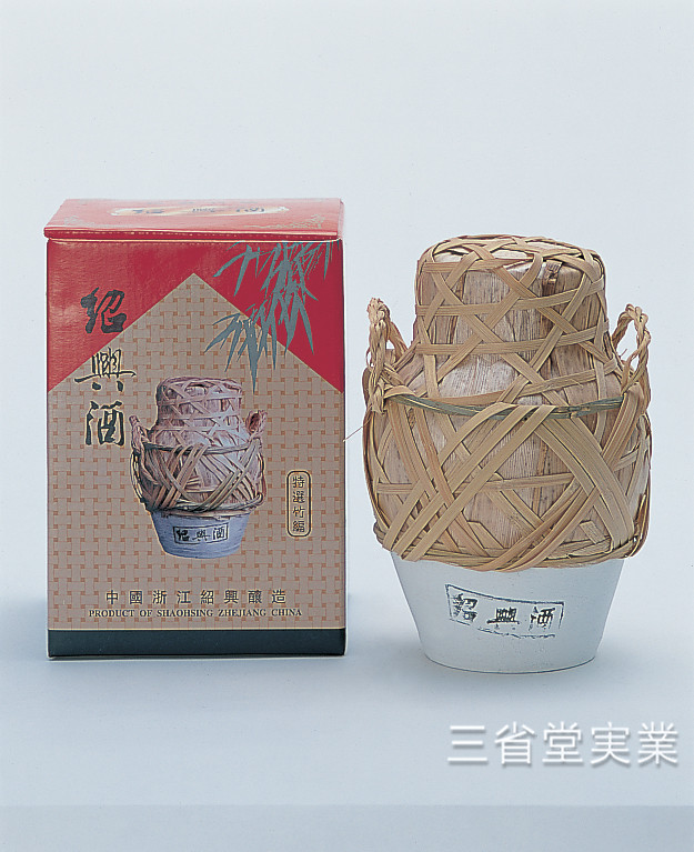 【送料無料（本州限定）・代引不可】特選竹編紹興酒 [壺]　17度　1L&times;6本　SK0228　1027-0021｜三省堂実業