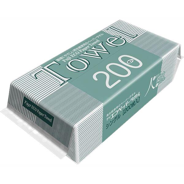 【業務用】【ケース販売】【使い捨て】尚美堂　フジナップ　フジエコペーパータオル 中判 　960800　225×210mm　6000枚（200枚×30袋）/ケース×5ケース