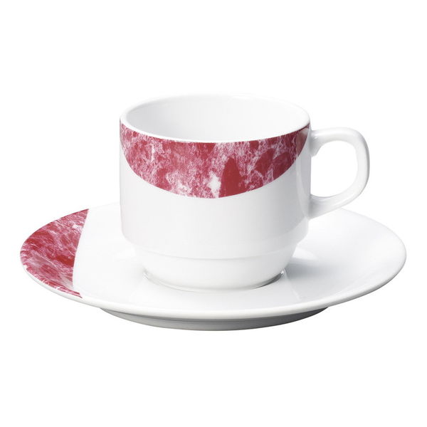 10個/セット　スタックコーヒー レッド 碗+受皿 11,975円