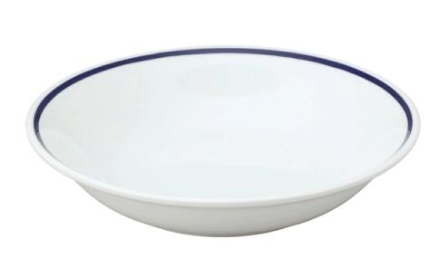 【代引不可】業務用　インディゴブルー＜下絵ライン＞　メタ20cm深皿　10枚セット　203*43(mm)　48180183｜三省堂実業