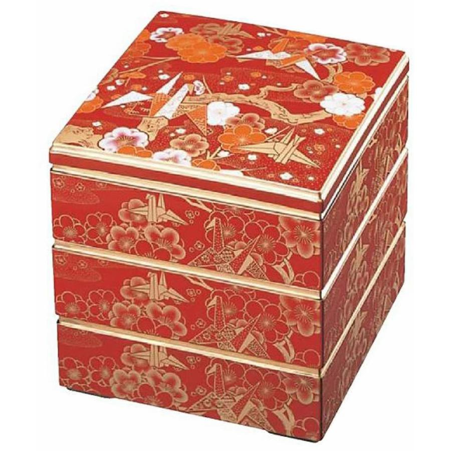 10セット 重箱 3段 6.5寸 彩校倉重 福井クラフト｜ 三段重 三段重箱 お重箱 お正月 正月 新年 おせち おせち重 行楽重 オードブル お節 お花見 ランチボックス 運動会ホームパーティー 漆 漆塗り 漆器 朱折鶴 樹脂製 業務用 日本製