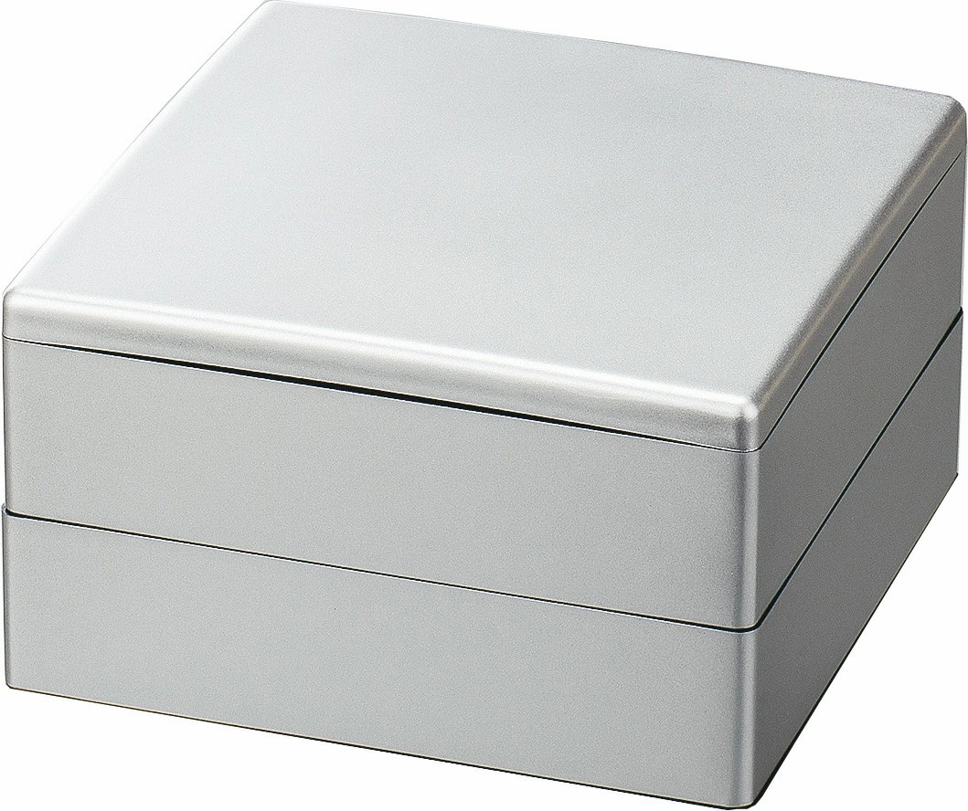 10セット 重箱 2段 6.5寸彩重 銀（外寸19.6cm角 高さ11.7cm） 福井クラフト｜ 二段重 二段重箱 お重箱 お正月 正月 おせち おせち重 行楽重 オードブル お節 お花見 運動会 お祝い イベント ピクニック 行楽 遠足 漆塗り 漆 漆器 業務用 日本製