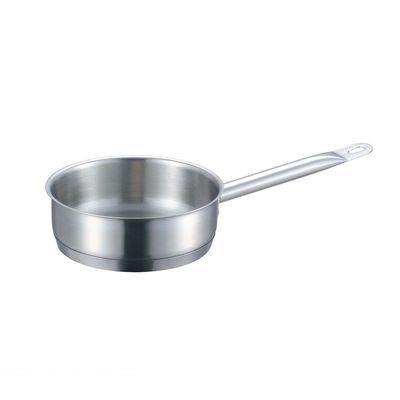 18-8 労働者階級料理人 IH 浅型片手鍋（蓋無）（目盛付）PRO CHEF 200V電磁膳立て器相応う  底部三層鋼  計測記憶装置付