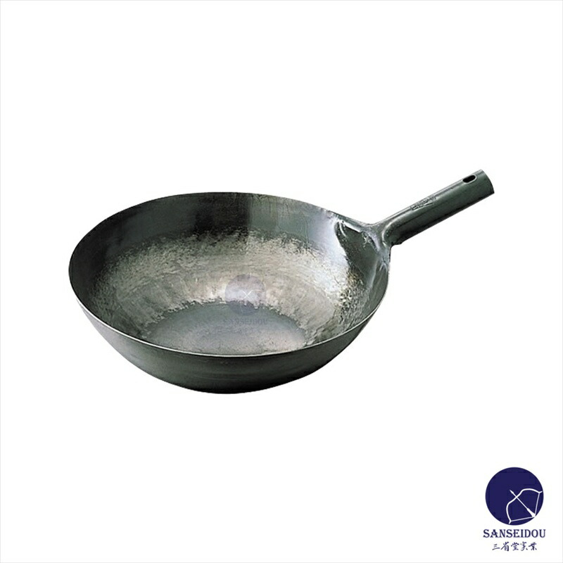楽天市場】山田工業所 鉄打出片手中華鍋 45cm 板厚1.6mm（北京鍋