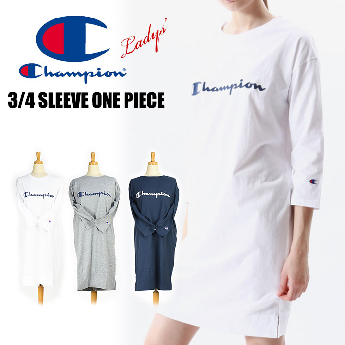 楽天市場 セール Champion チャンピオン レディース ロゴプリント 7分袖ワンピース 3 4スリーブ ロングtシャツ Cw N403 Jeans Sanshin 楽天市場 セール Champion チャンピオン レディース ロゴプリント 7分袖ワンピース 3 4スリーブ ロングtシャツ Cw N403 Jeans Sanshin
