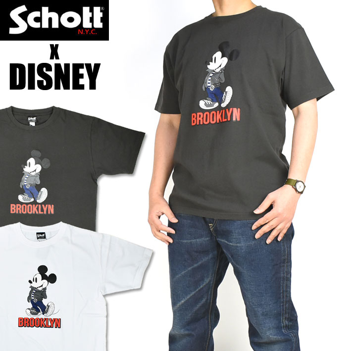 楽天市場 Schott X Disney ショット X ディズニー 半袖tシャツ Brooklyn ミッキーマウス Tシャツ メンズ Jeans Sanshin