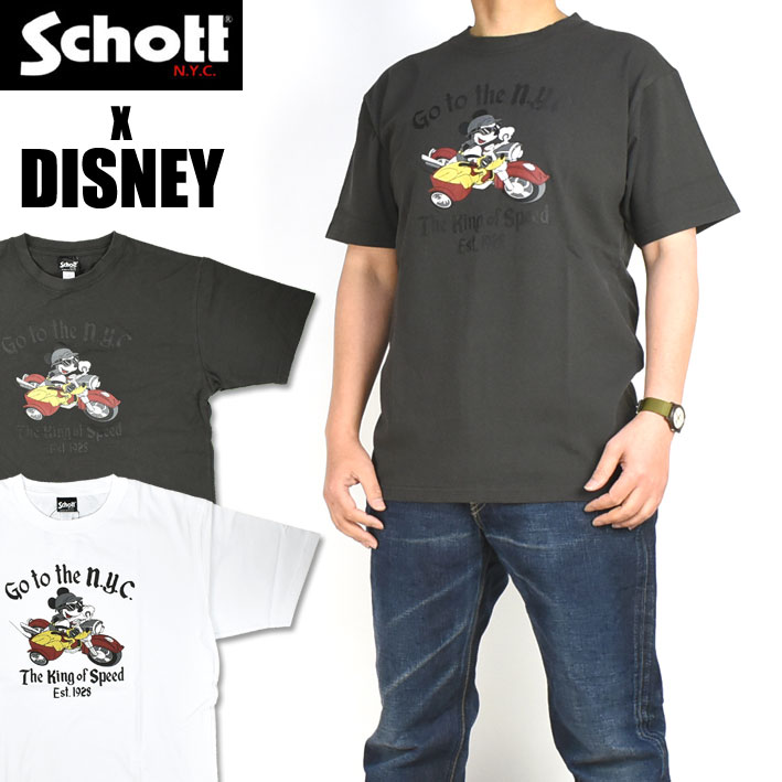 楽天市場 Schott X Disney ショット X ディズニー 半袖tシャツ Go To The N Y C ミッキーマウス Tシャツ メンズ Jeans Sanshin