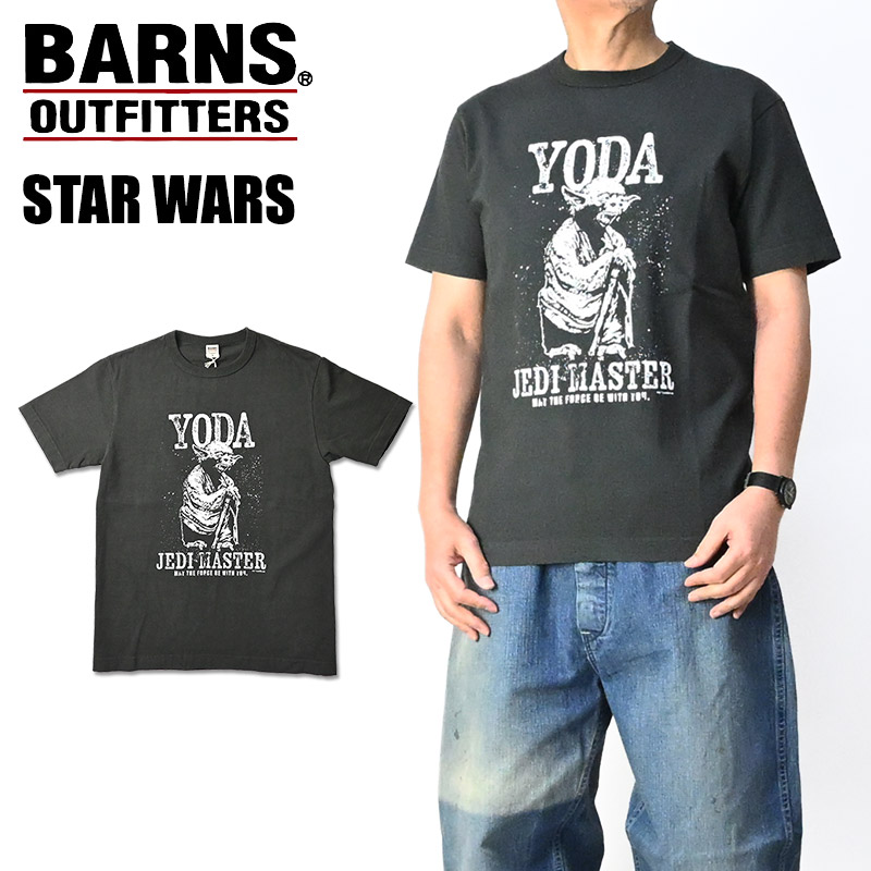 BARNS x STAR WARS バーンズ スターウォーズ 吊り編み 半袖Tシャツ ダースベイダー ヨーダ YODA Tsuri-Ami 日本製 メンズ BR-26182