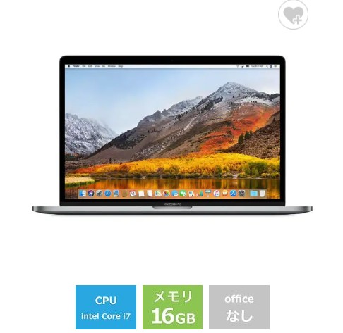 ノートパソコン Apple アップル MacBookPro 15インチ Touch Bar搭載モデル[2017年/SSD 512GB/メモリ 16GB/2.9GHzクアッドコア Core i7]スペースグレイ MPTT2J/A 量販店展示品