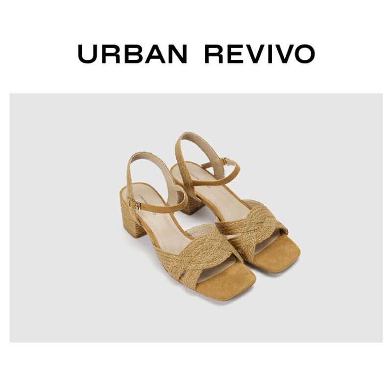 URBAN REVIVO 2026春新作 レディース ストロー編みサンダル UAWS50109|sansui