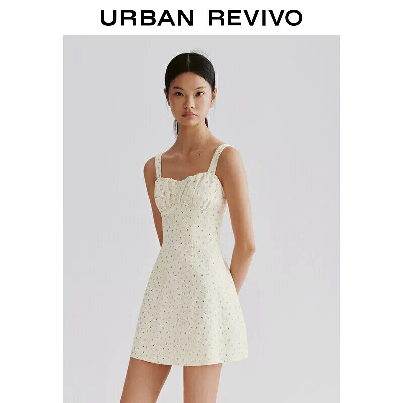 URBAN REVIVO 2026 夏新作 レディース カジュアル パステルカラー 清新花柄 ショートワンピース UYY760094｜sansui