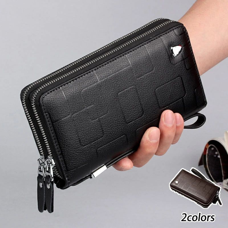 本革 長財布 メンズ サイフ 二つファスナー 財布 厚手 スマホバッグ 大容量 小銭入れ ラウンドファスナー 多機能 革製 ウォレット 牛革 ビジネス ダブルファスナー ロング ビジネス カジュアル 紳士 カード 収納 スマホ入れ