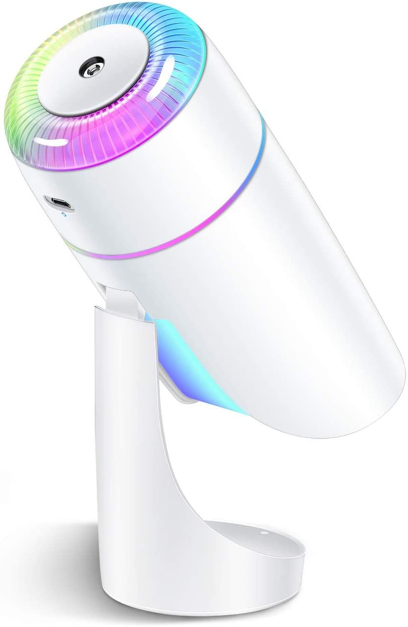 【送料無料】加湿器 卓上 アロマ 超音波式 加湿器 超静音 車用加湿器 除菌 10時間連続加湿 七色LEdライト ペットボトル 小型 空気浄化機 空焚き防止 部屋 車載 オフィス 乾燥/花粉症対策 200ML