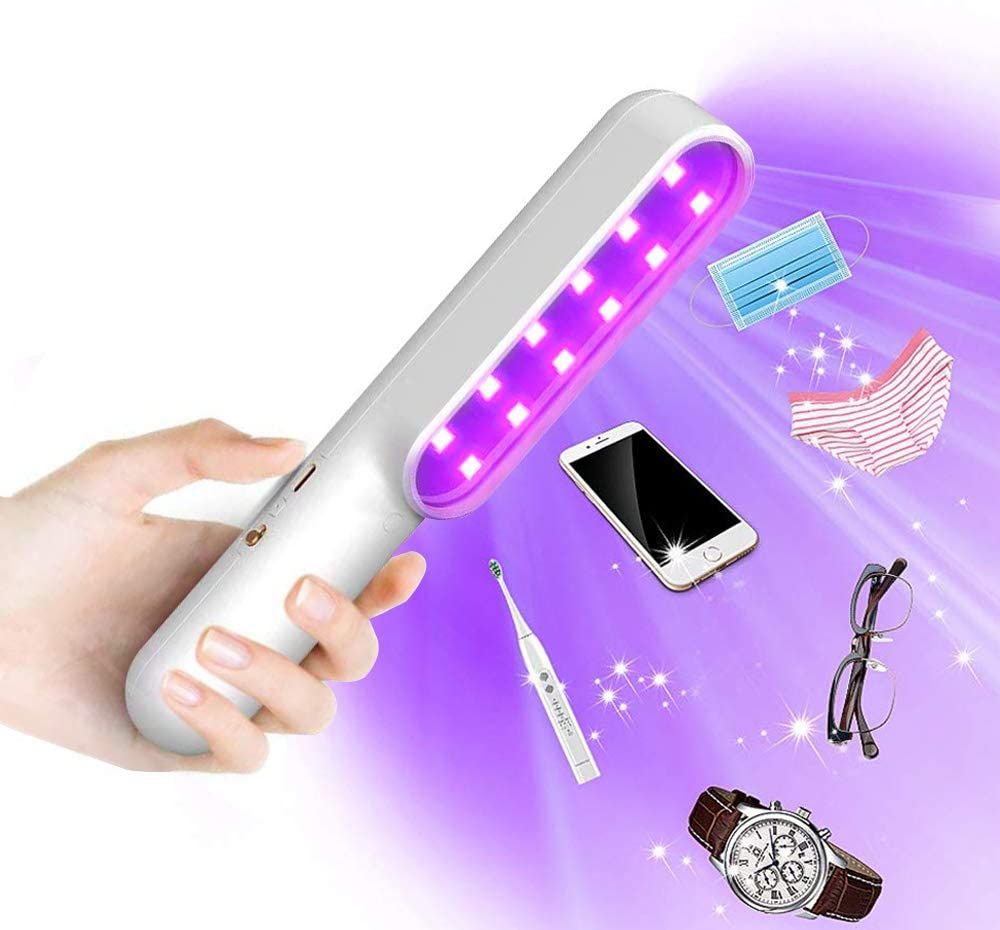 【送料無料】紫外線ライト殺菌 UV滅菌器 usb充電式内蔵バッテリー 強力UV除菌10秒即効99.9％細菌消滅 小型携帯便利 消毒消臭除;空気清浄