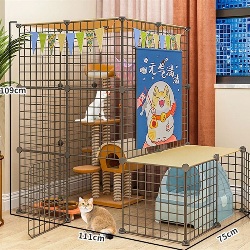 猫ケージ トイレ ケージ ゲージ ペット 猫 ゲージ 猫犬小屋金属ワイヤー犬小屋クレート子猫モルモット用小動物ケージ1～4匹の猫に最適 (Lタイプ) 22,120円