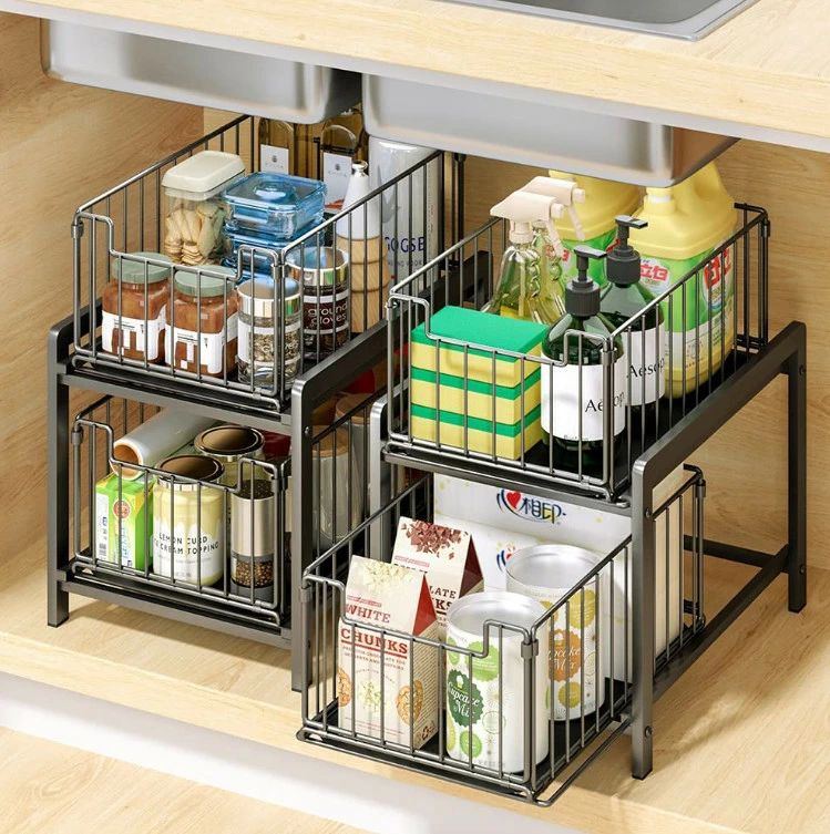 調味料ラック 2段 台所　収納　キッチンラック　ブラック Amazon｜ottostyle.jp キッチン収納 調味料ラック スパイス