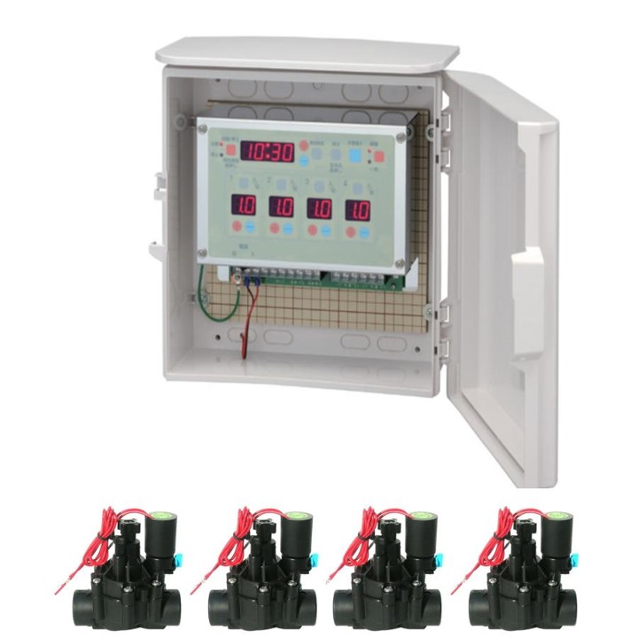 オートレインタイムスイッチ4取り合わせ電磁弁25ΦDC24V－4台書き割り FV401-DC24 インプットAC100/200V 最終生産物DC24V