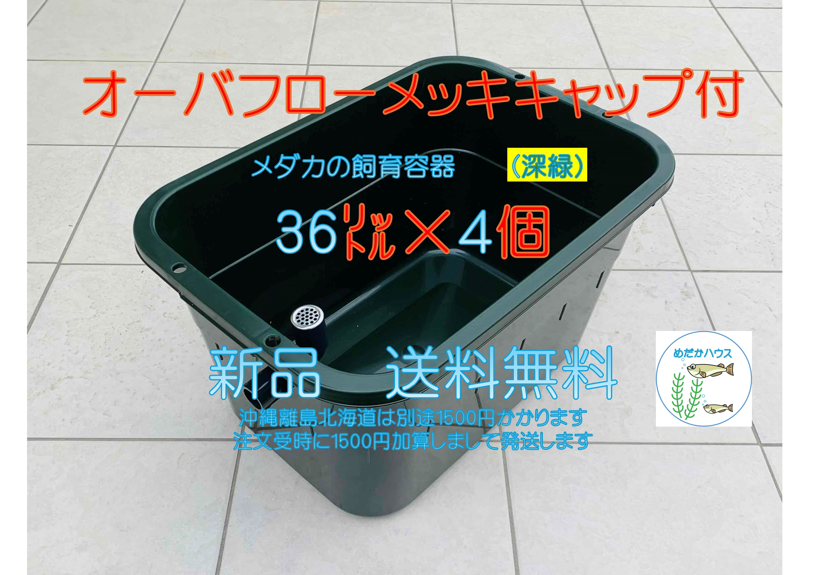 楽天市場】メダカ飼育ケース深緑36L オーバーフローメッキ