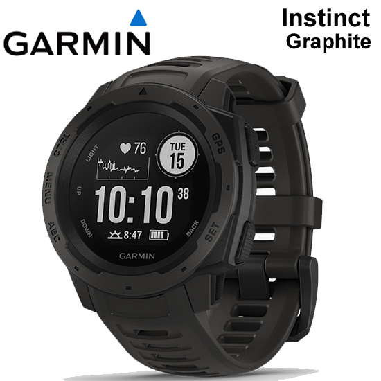 【5年延長保証購入可能】 GARMIN ガーミン インスティンクト Instinct Graphite グラファイト MIL-STD-810準拠 GPS 腕時計 耐熱 耐衝撃 耐水 アウトドアウォッチ スマートウォッチ 010-02064-12 日本語モデル 正規品 